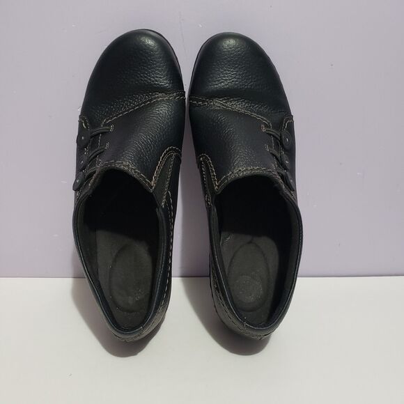 Clark's Black Pebbled Leather Women's Shoes Sz 10 M - Picture 6 of 8